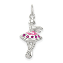 Sterling Silver Enameled Ballerina Charm