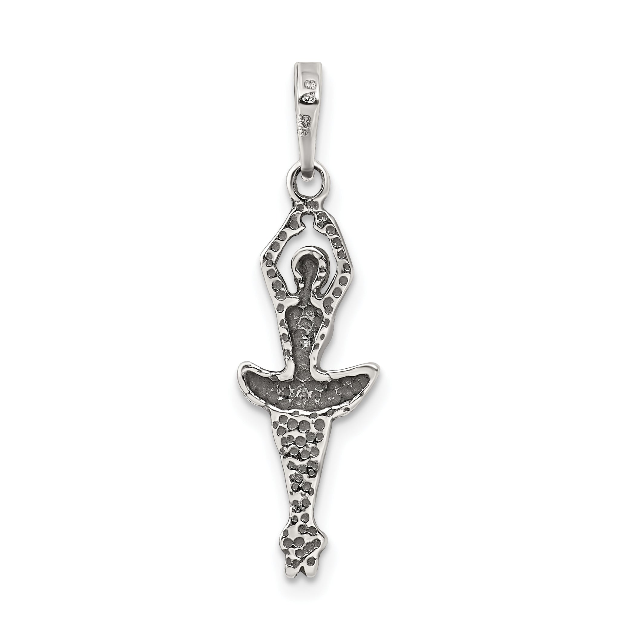 Sterling Silver Antiqued Ballerina Pendant