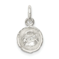 Sterling Silver 925 Polished Basketball Charm with Anti-Tarnish Finish