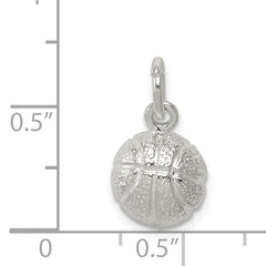 Sterling Silver 925 Polished Basketball Charm with Anti-Tarnish Finish