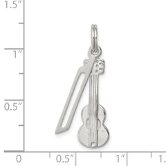 Sterling Silver Polished Violin & Bow Charm