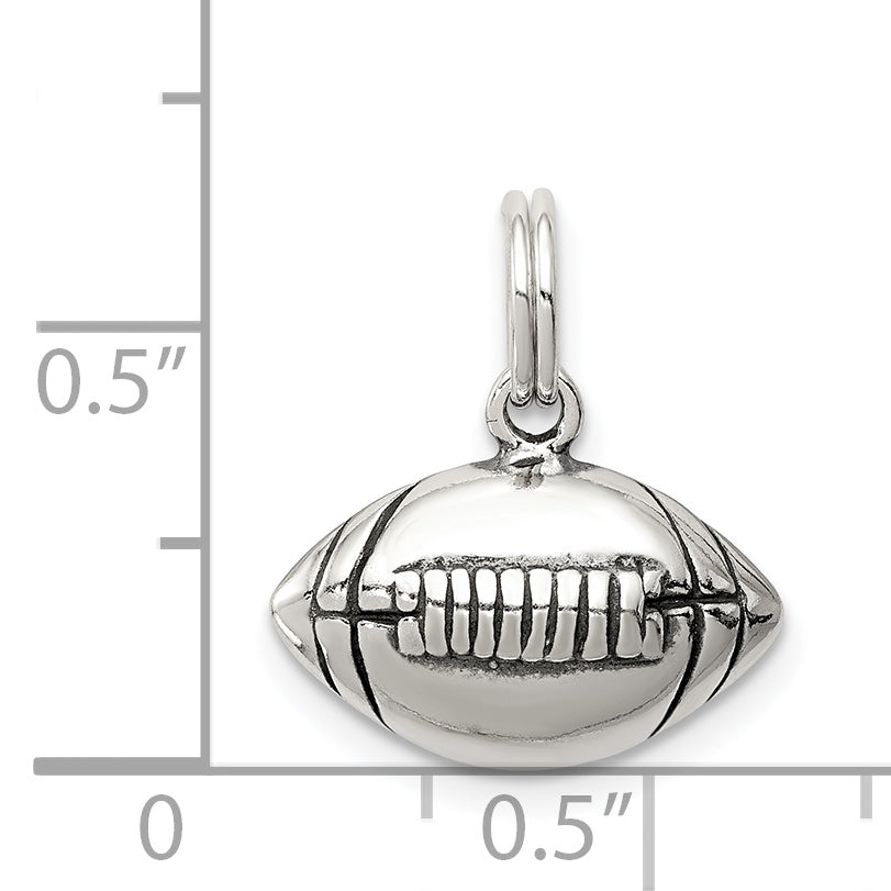 Sterling Silver Antiqued Football Charm