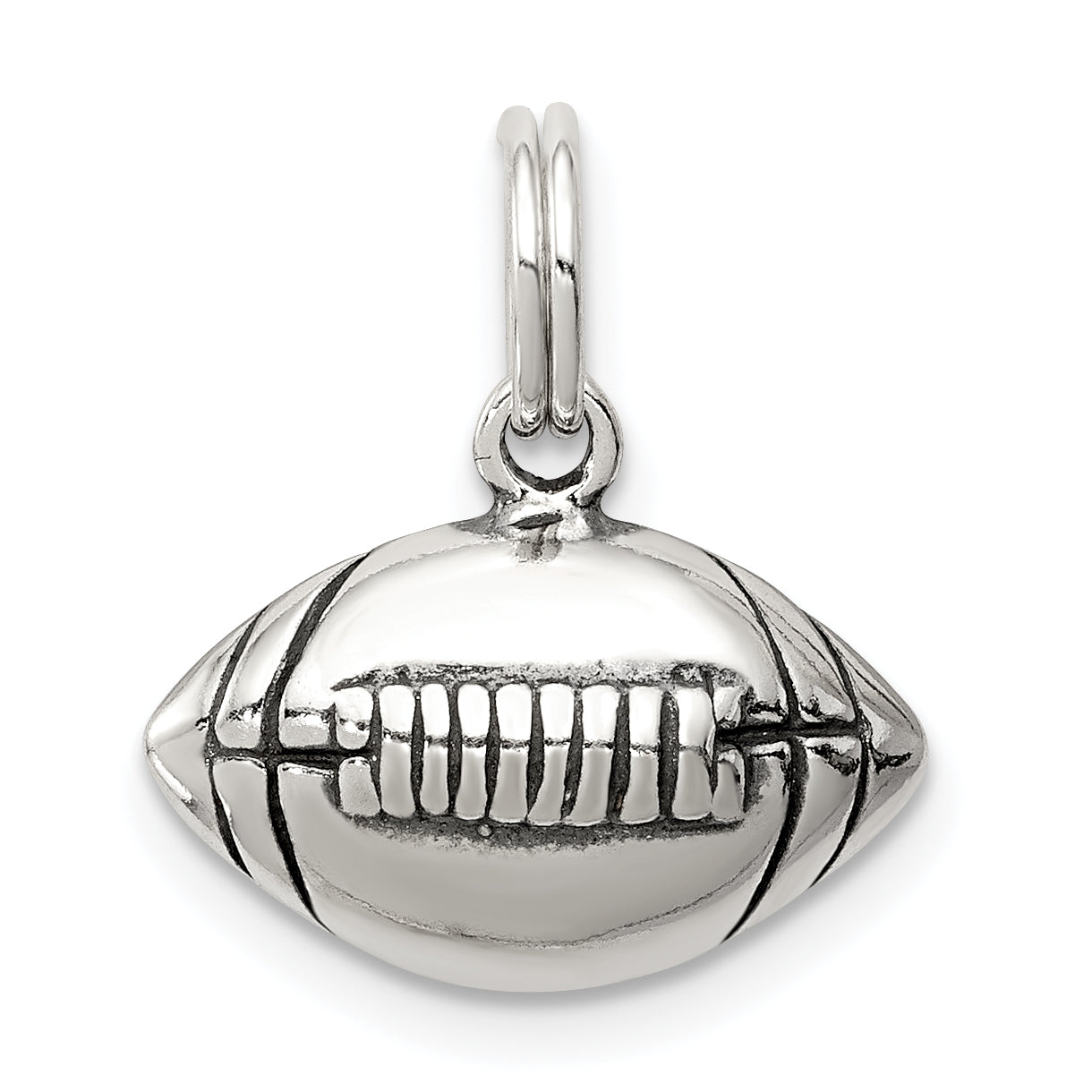 Sterling Silver Antiqued Football Charm