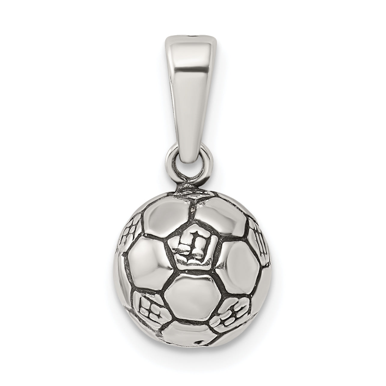 Sterling Silver Antiqued Soccer Ball Pendant