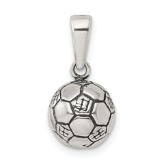 Sophia Jewelers Sterling Silver 925 Soccer Ball Pendant with Antiqued Finish