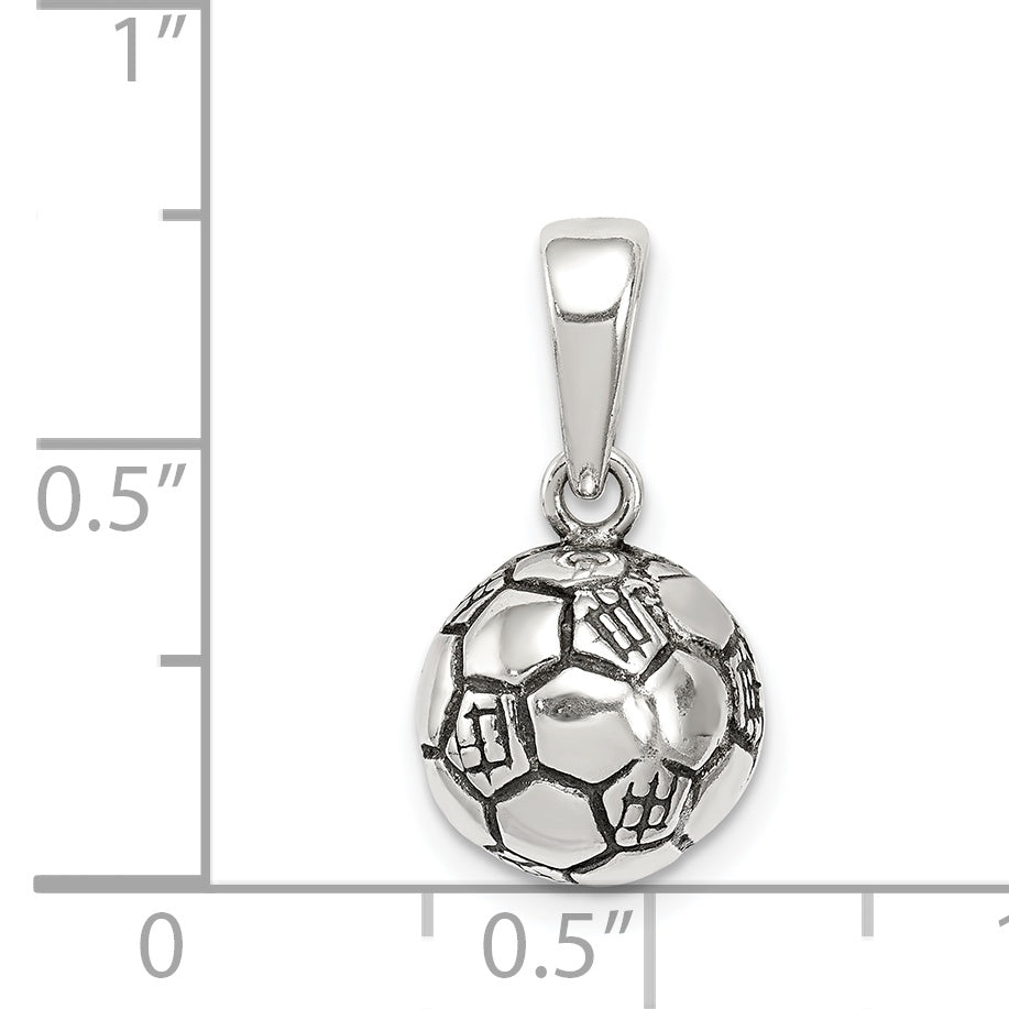 Sophia Jewelers Sterling Silver 925 Soccer Ball Pendant with Antiqued Finish