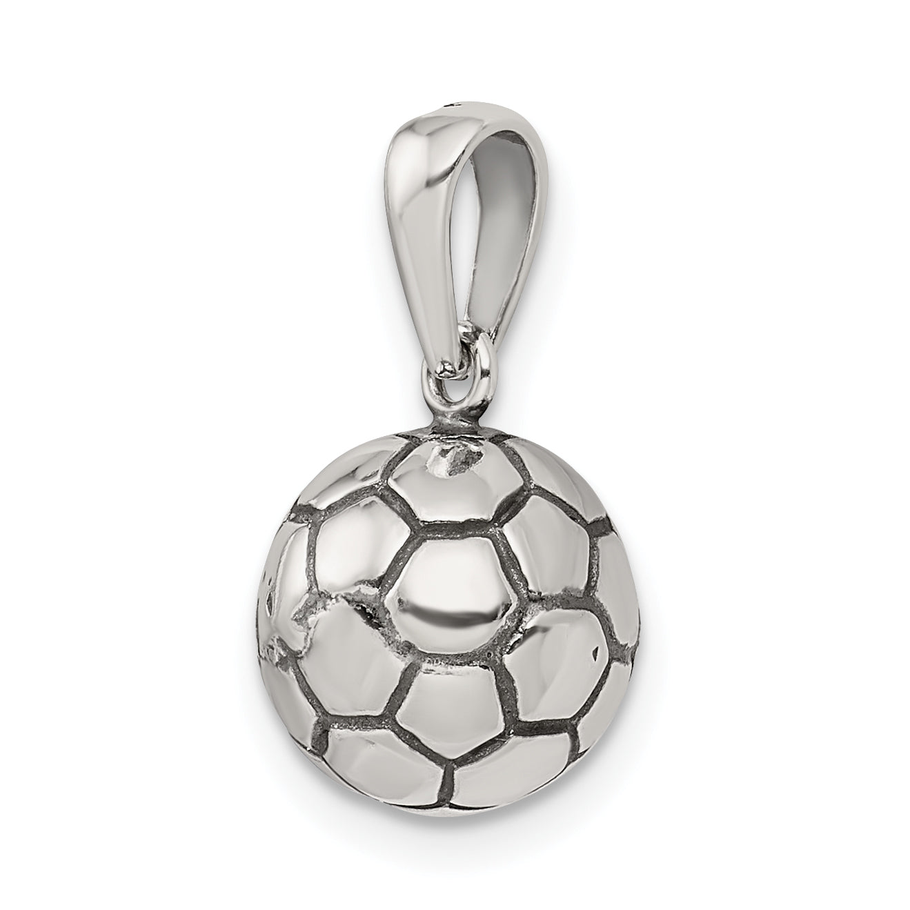 Sterling Silver Antiqued Soccer Ball Pendant