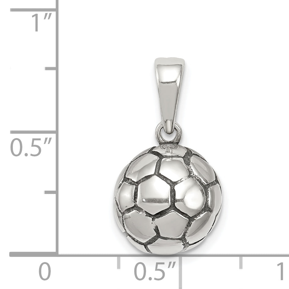 Sterling Silver Antiqued Soccer Ball Pendant