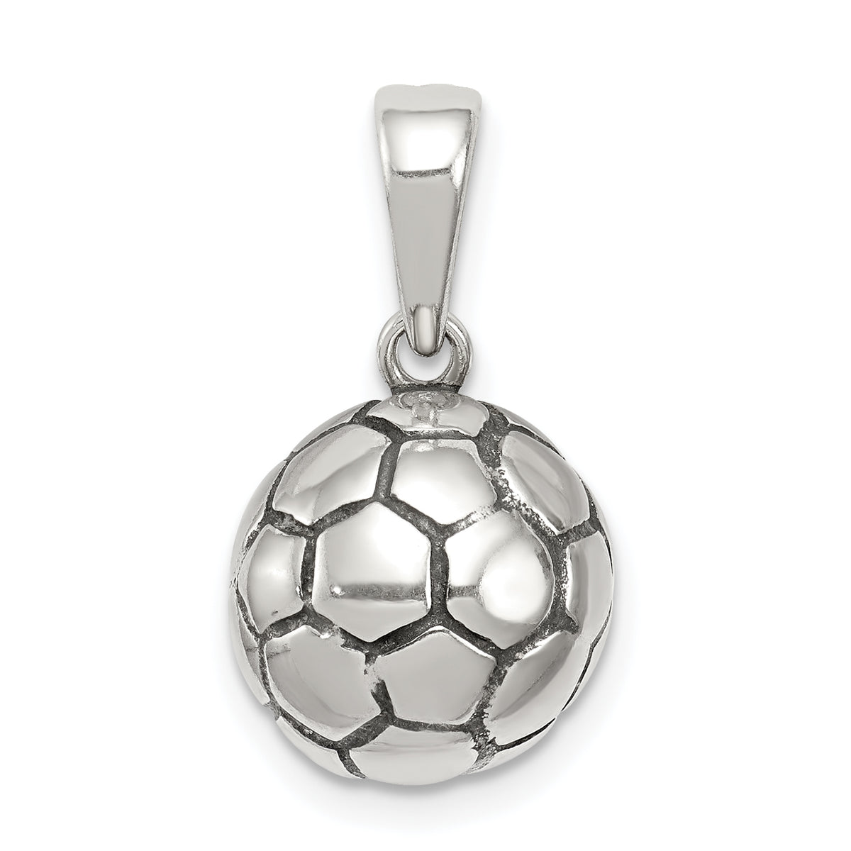 Sterling Silver Antiqued Soccer Ball Pendant