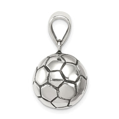 Sterling Silver Antiqued Soccer Ball Pendant