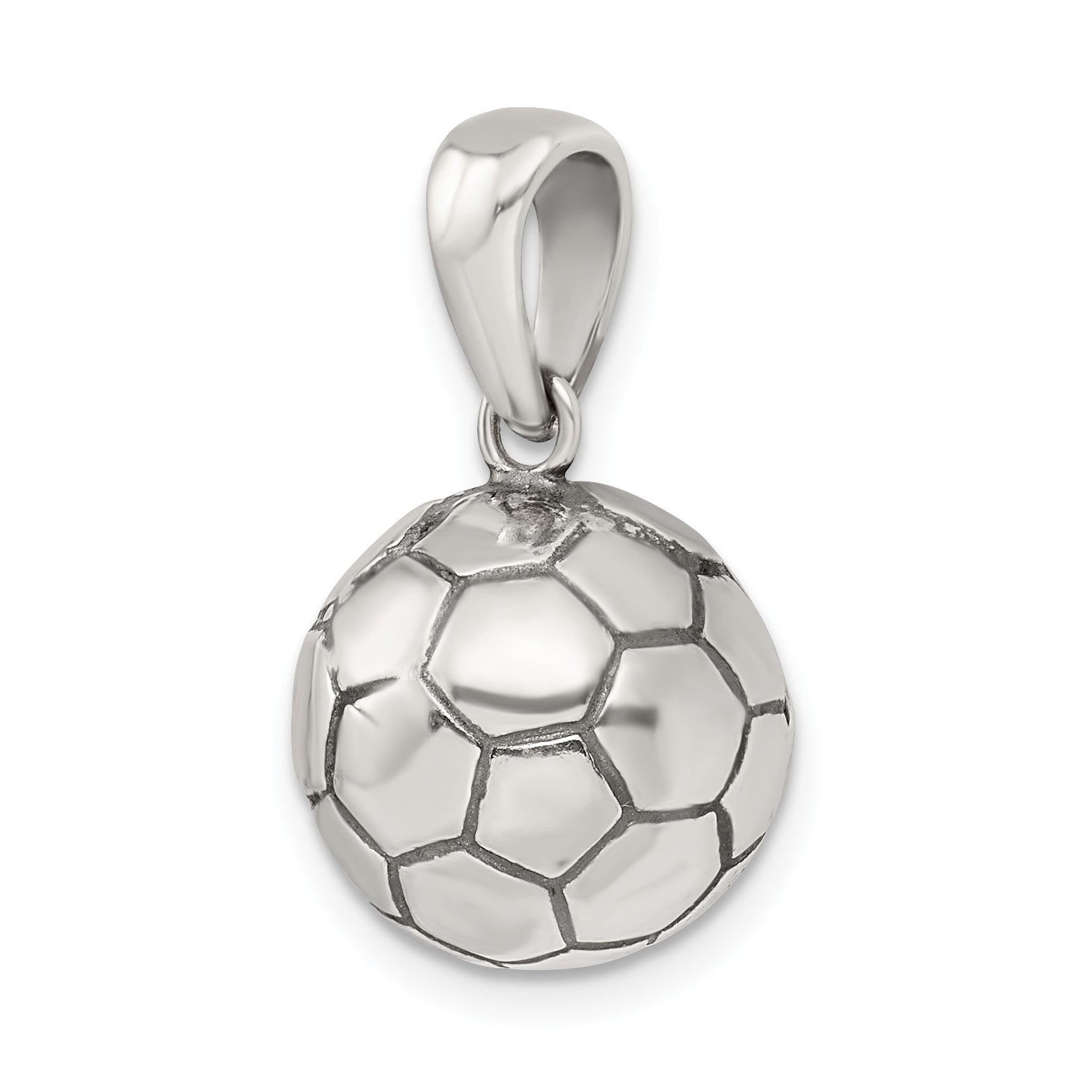 Sterling Silver Antiqued Soccer Ball Pendant