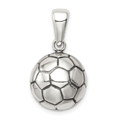 Sterling Silver Antiqued Soccer Ball Pendant