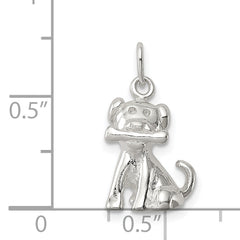 Sterling Silver Doggie With Bone Charm