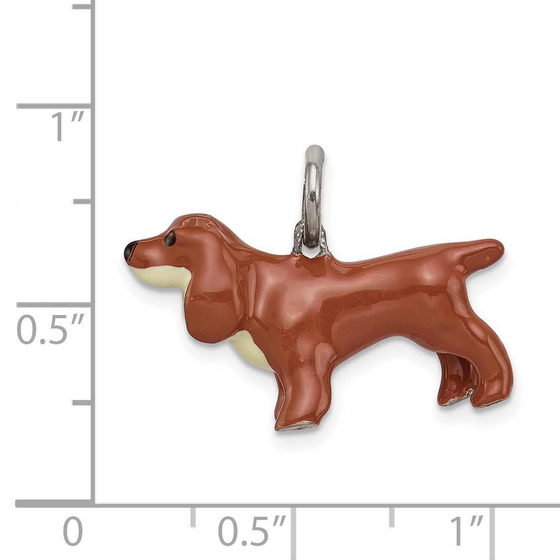 Sterling Silver Enameled Cocker Spaniel Pendant