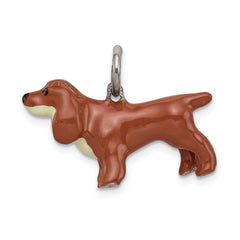 Sterling Silver Enameled Cocker Spaniel Pendant