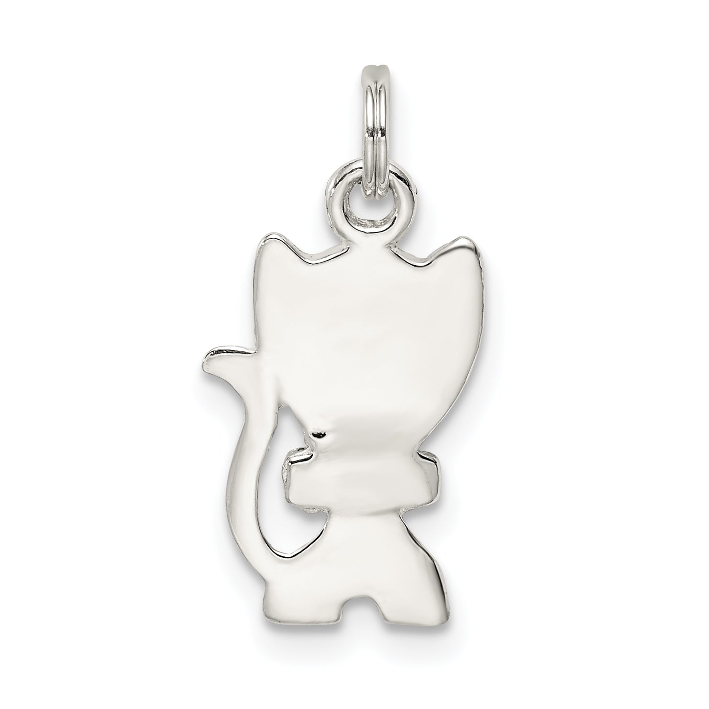 Sterling Silver Enameled Cat Charm