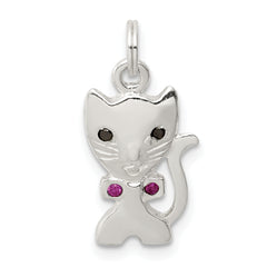 Sterling Silver Enameled Cat Charm