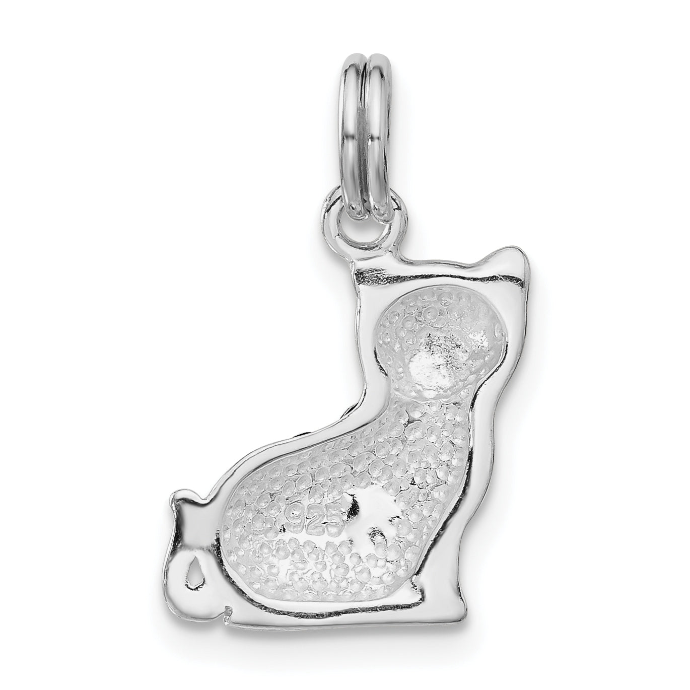 Sterling Silver Enameled Cat Charm