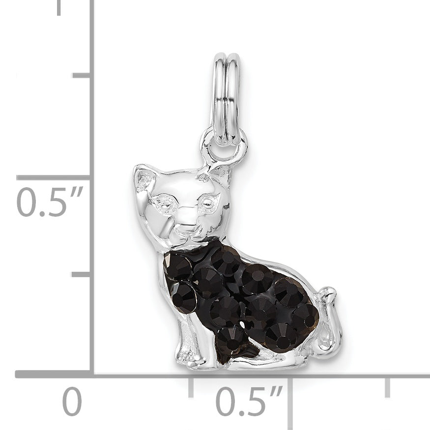 Sterling Silver Enameled Cat Charm