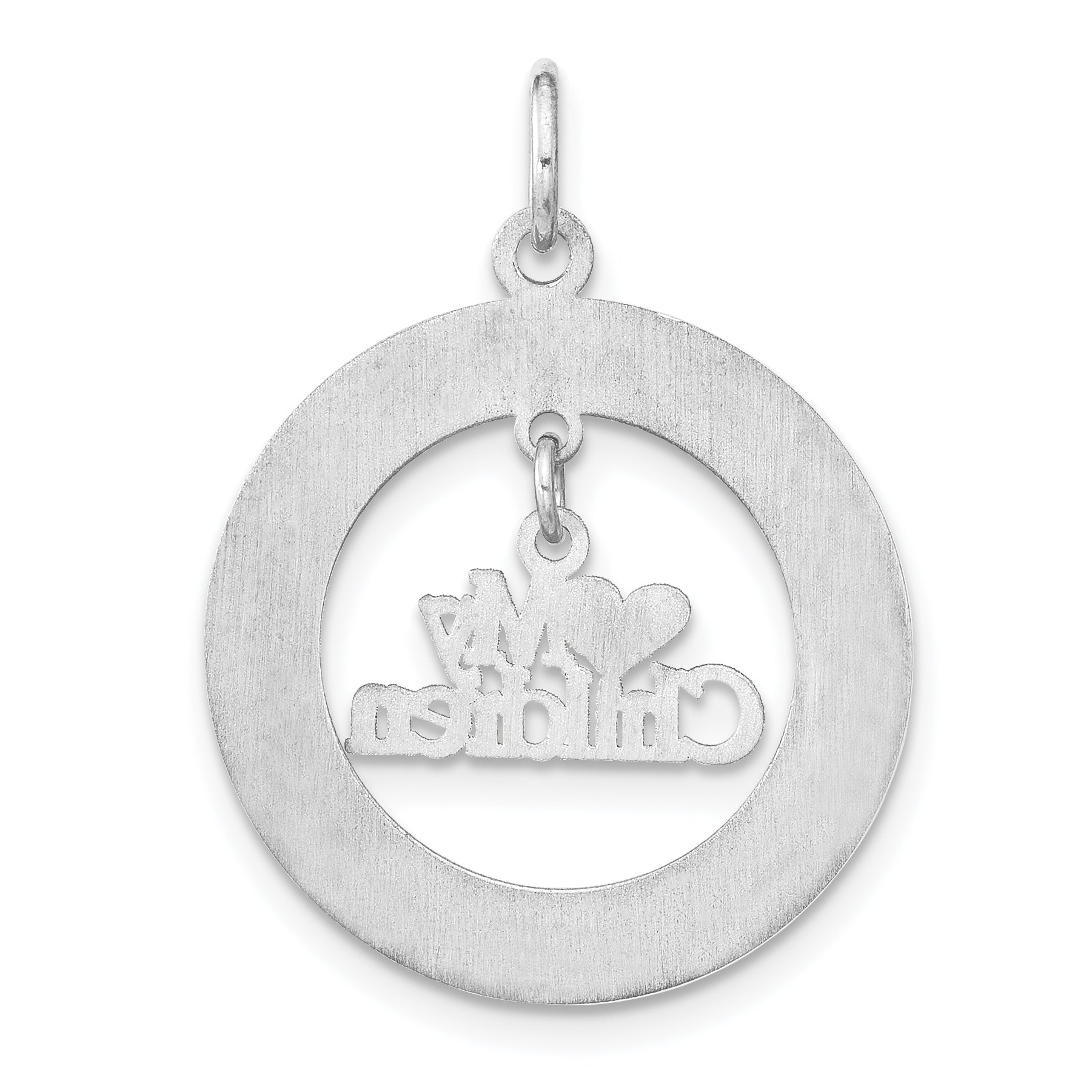 Sterling Silver Rhodium-plated Personalizable My Children Charm