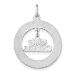 Sterling Silver Rhodium-plated Personalizable My Children Charm