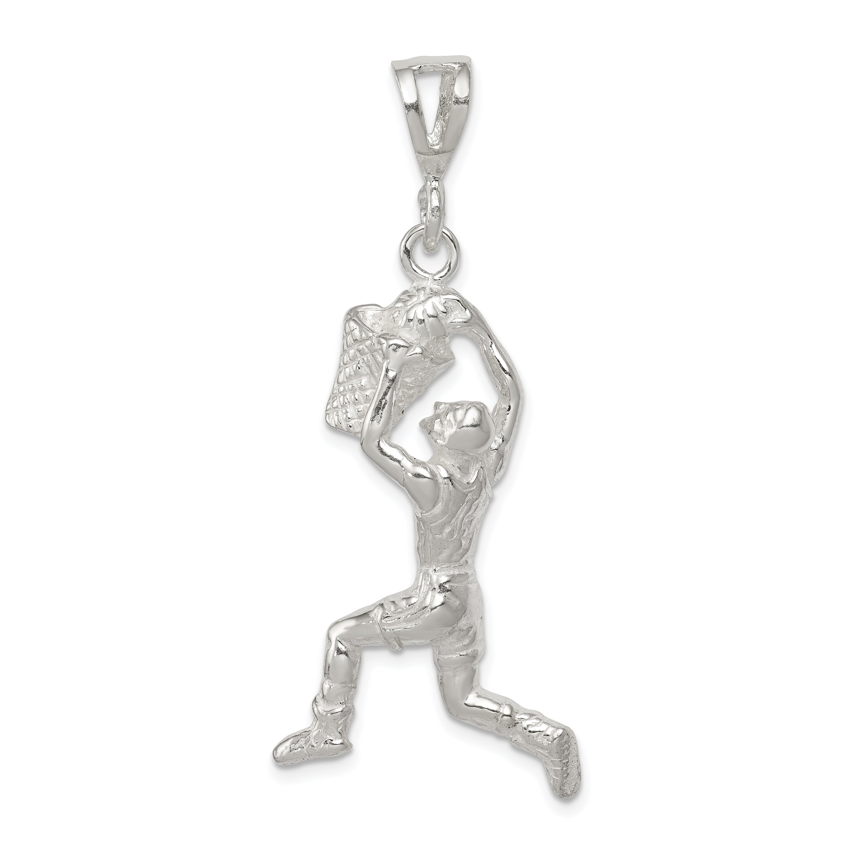 Sterling Silver Basketball Player Charm