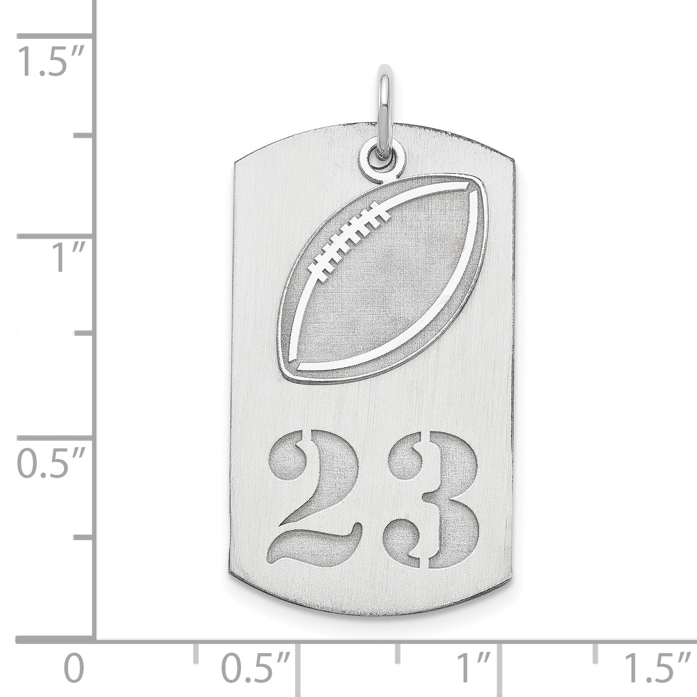 SS/Rhodium-plated Personalized 2-piece Football Dog Tag Charm