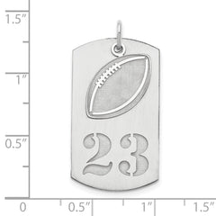 SS/Rhodium-plated Personalized 2-piece Football Dog Tag Charm