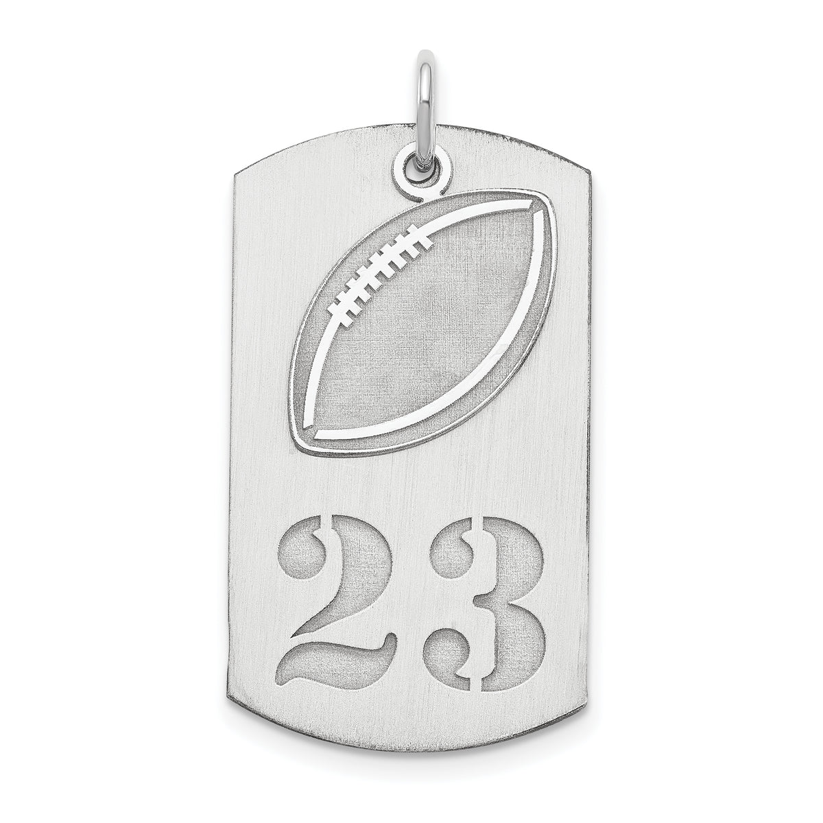 SS/Rhodium-plated Personalized 2-piece Football Dog Tag Charm