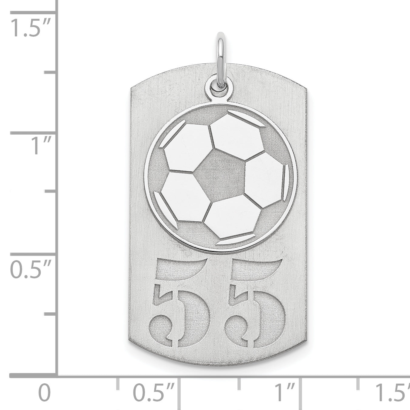 SS/Rhodium-plated Personalized 2-Piece Soccer Ball Dog Tag Charm