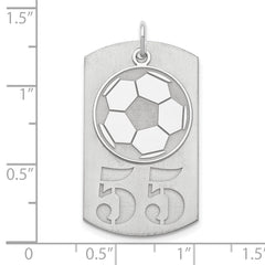 SS/Rhodium-plated Personalized 2-Piece Soccer Ball Dog Tag Charm