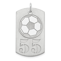 SS/Rhodium-plated Personalized 2-Piece Soccer Ball Dog Tag Charm