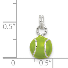 Sophia Jewelers Sterling Silver Green Enameled Tennis Ball Charm, Polished Finish