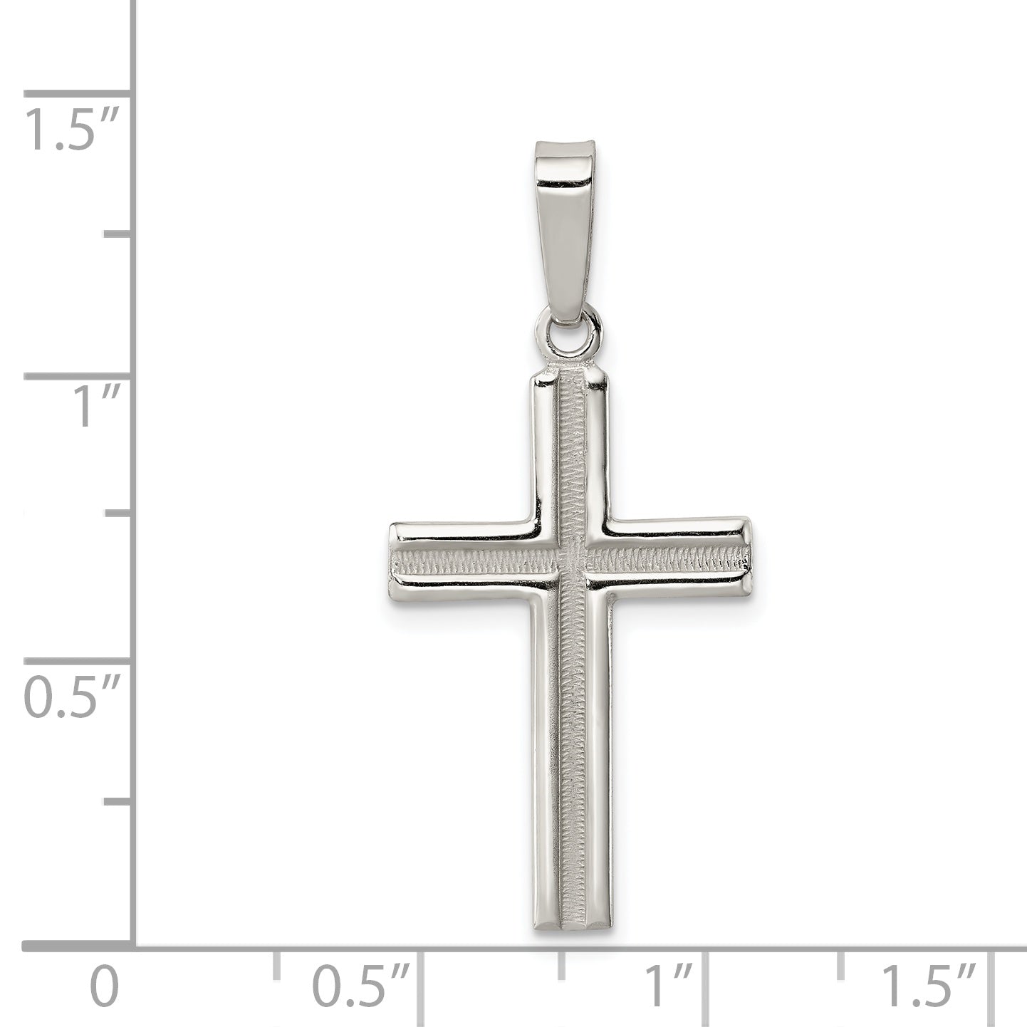 Sophia Jewelers Sterling Silver Cross Pendant with Polished & Matte Finish