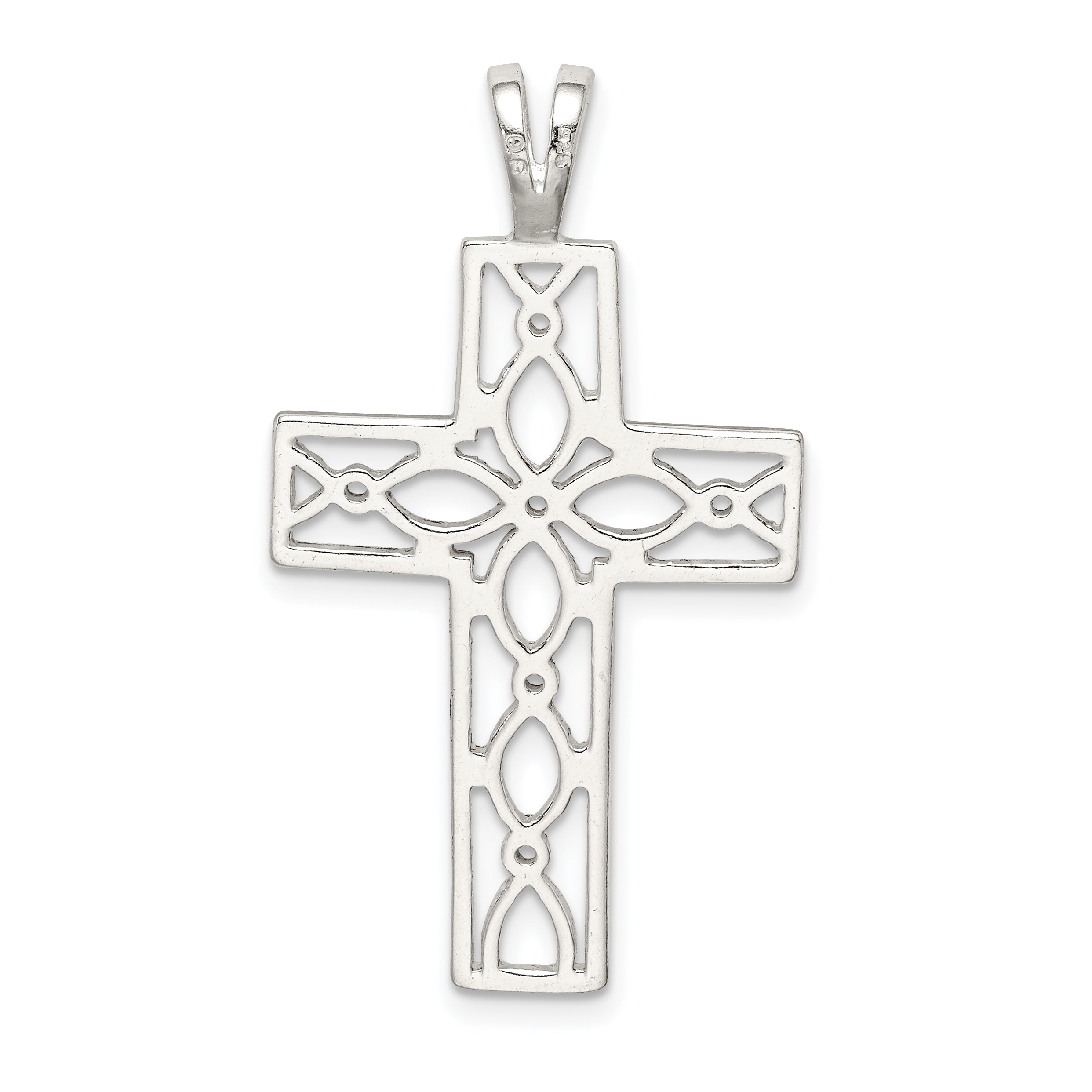 Sterling Silver 925 Cross Pendant with Polished Anti-Tarnish Finish