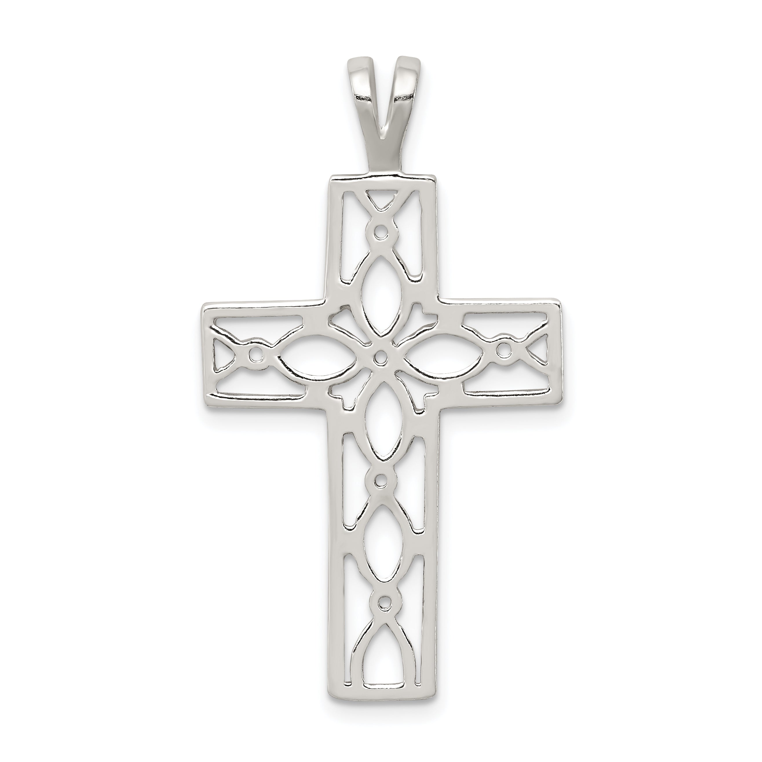 Sterling Silver Polished Cross Pendant