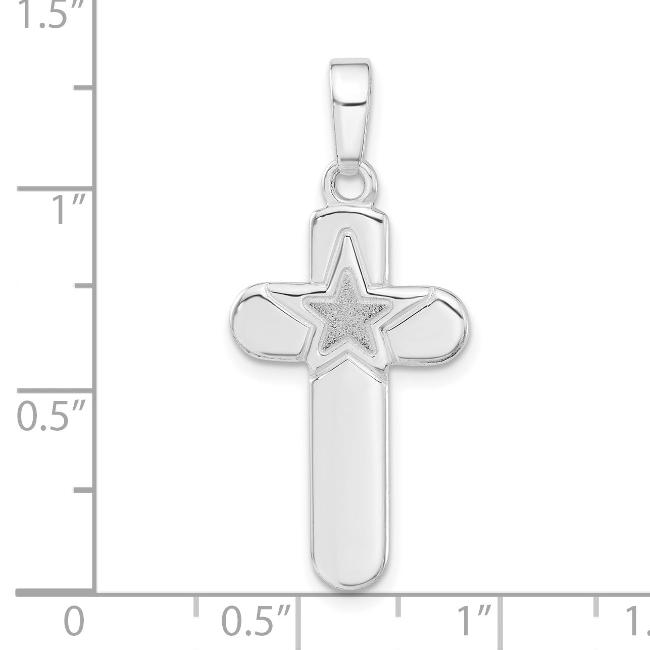 Sterling Silver 925 Cross Pendant with Polished Matte Finish Unisex