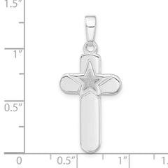 Sterling Silver 925 Cross Pendant with Polished Matte Finish Unisex