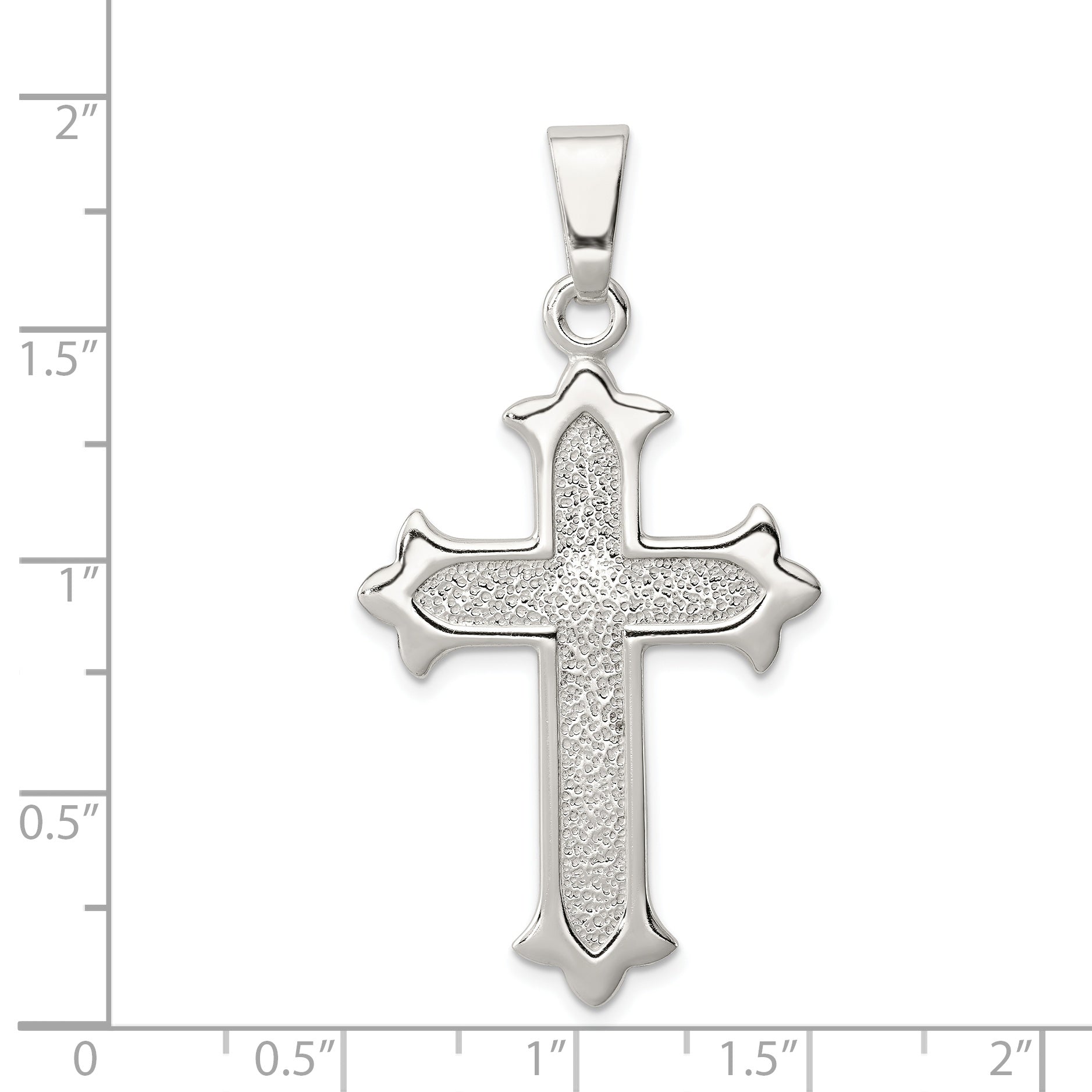 Sophia Jewelers Sterling Silver Cross Pendant with Polished Textured Design