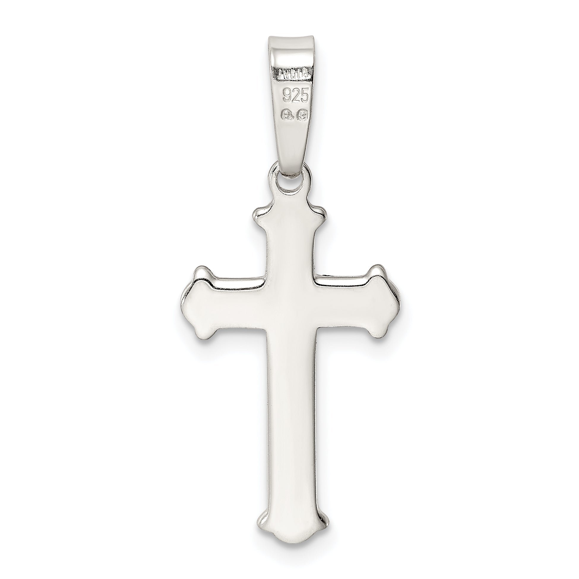 Sterling Silver 925 Cross Pendant with Polished Matte Finish