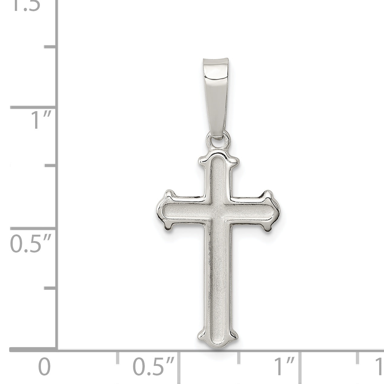 Sterling Silver 925 Cross Pendant with Polished Matte Finish