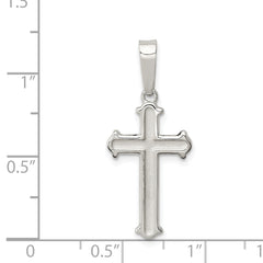 Sterling Silver 925 Cross Pendant with Polished Matte Finish