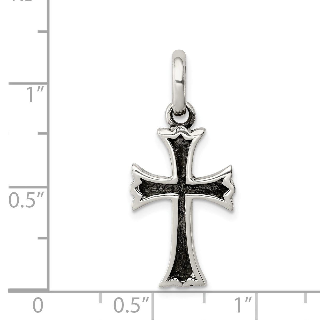 Sophia Jewelers 925 Sterling Silver Antiqued Cross Pendant in Solid Design