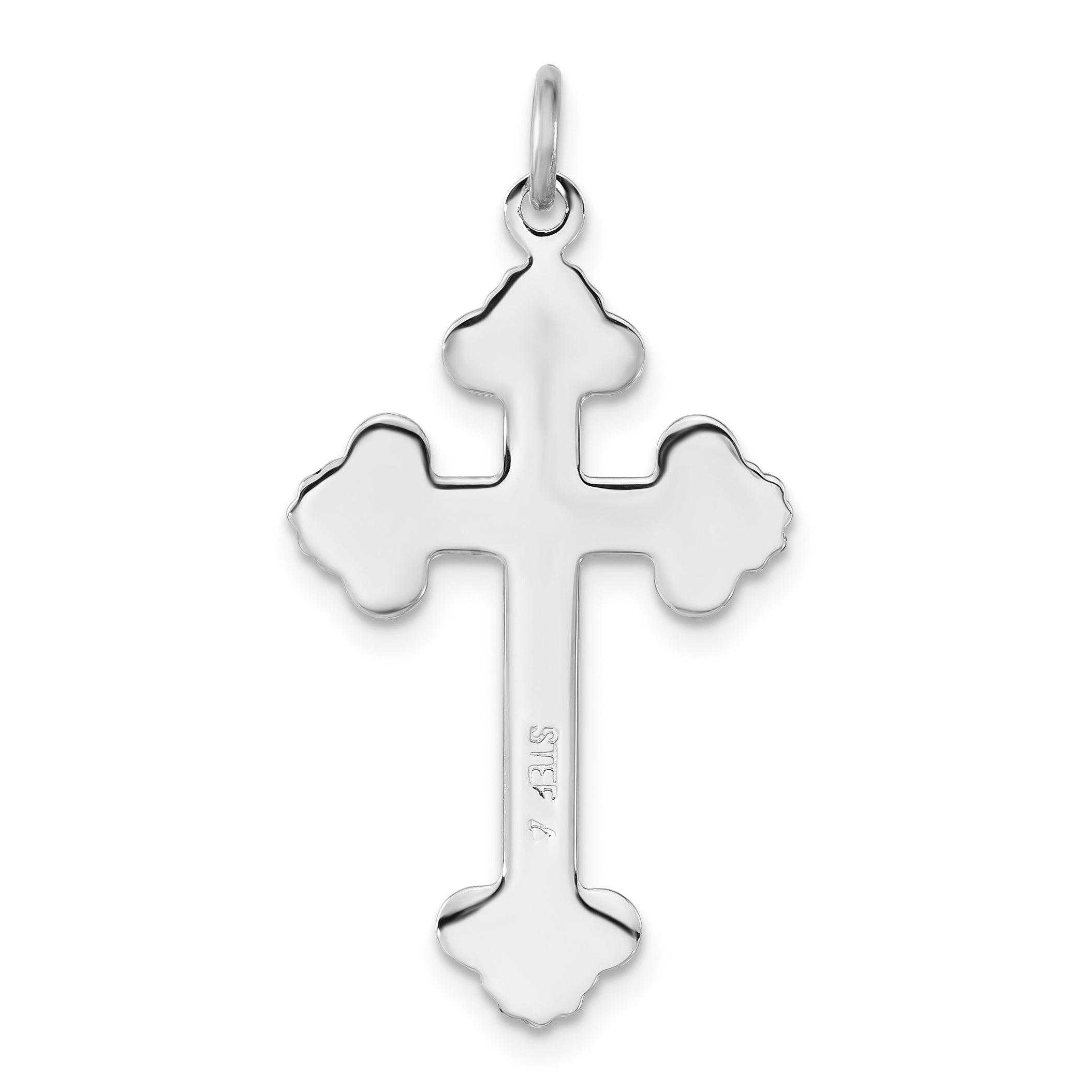 Sterling Silver Black Enamel and Vermeil Cross Pendant