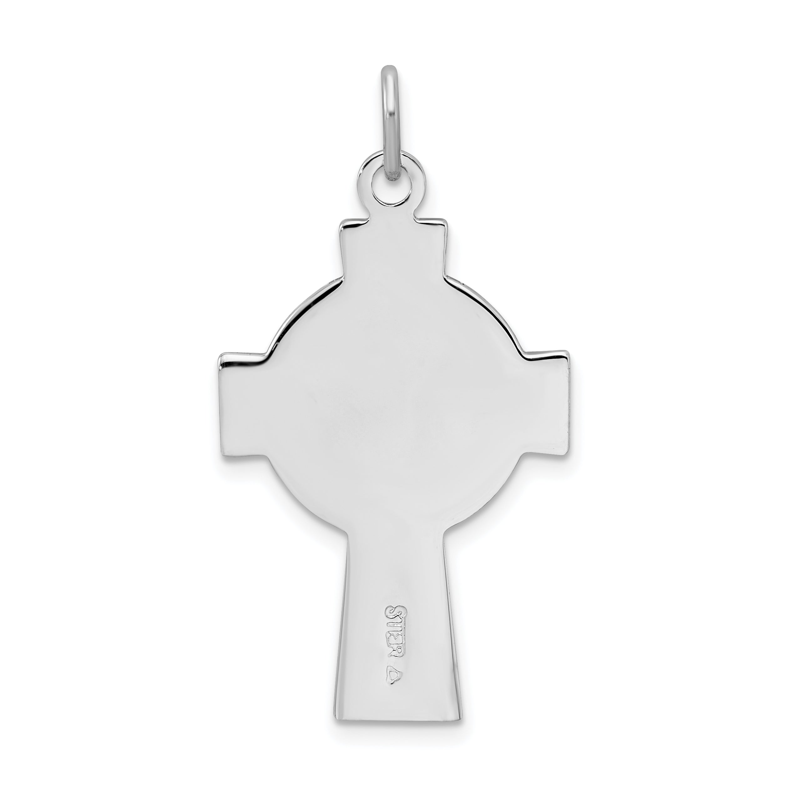 Sterling Silver 925 Irish Cross Pendant with Rhodium Epoxy Finish