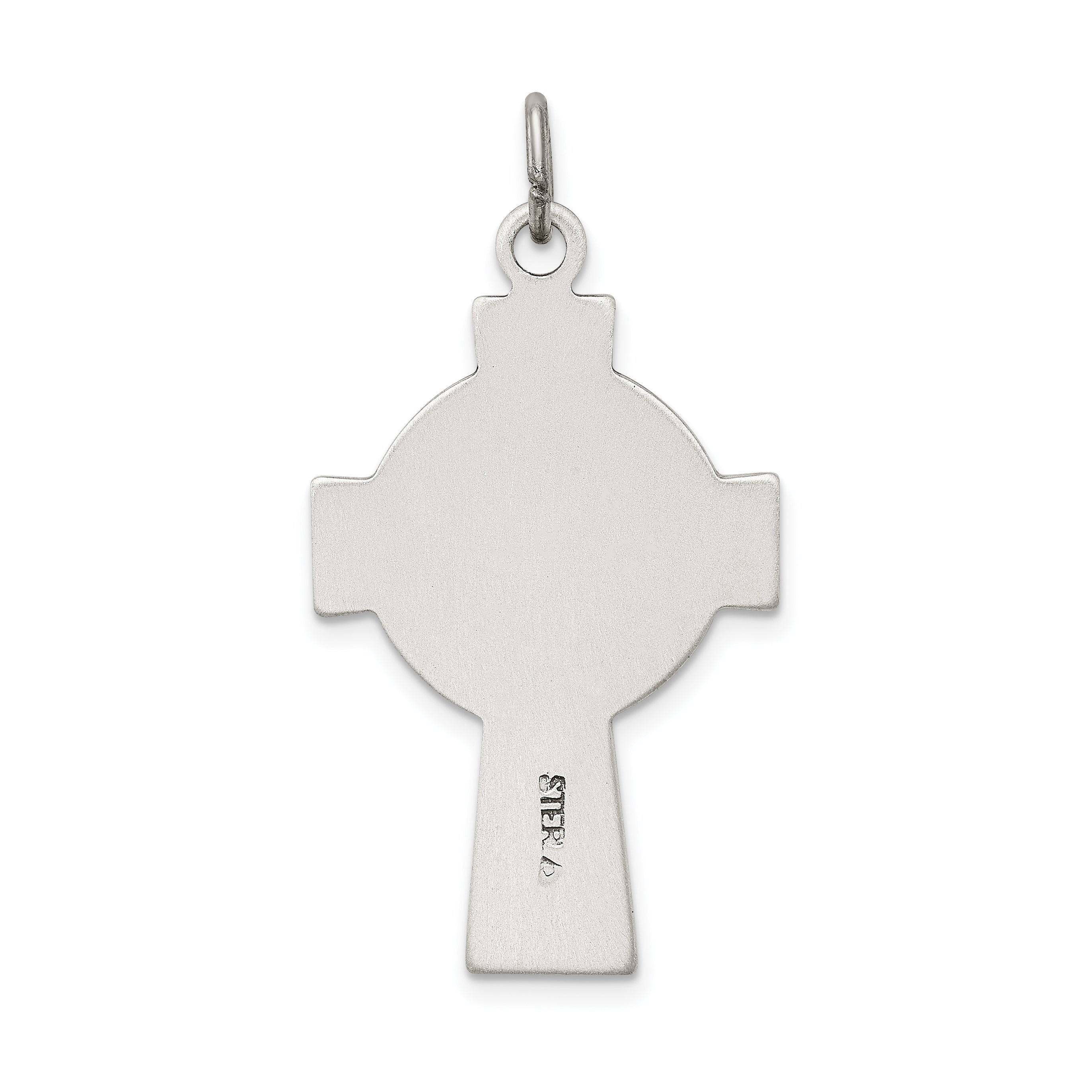 Sterling Silver 925 Irish Crucifix Pendant with Polished Antique Finish