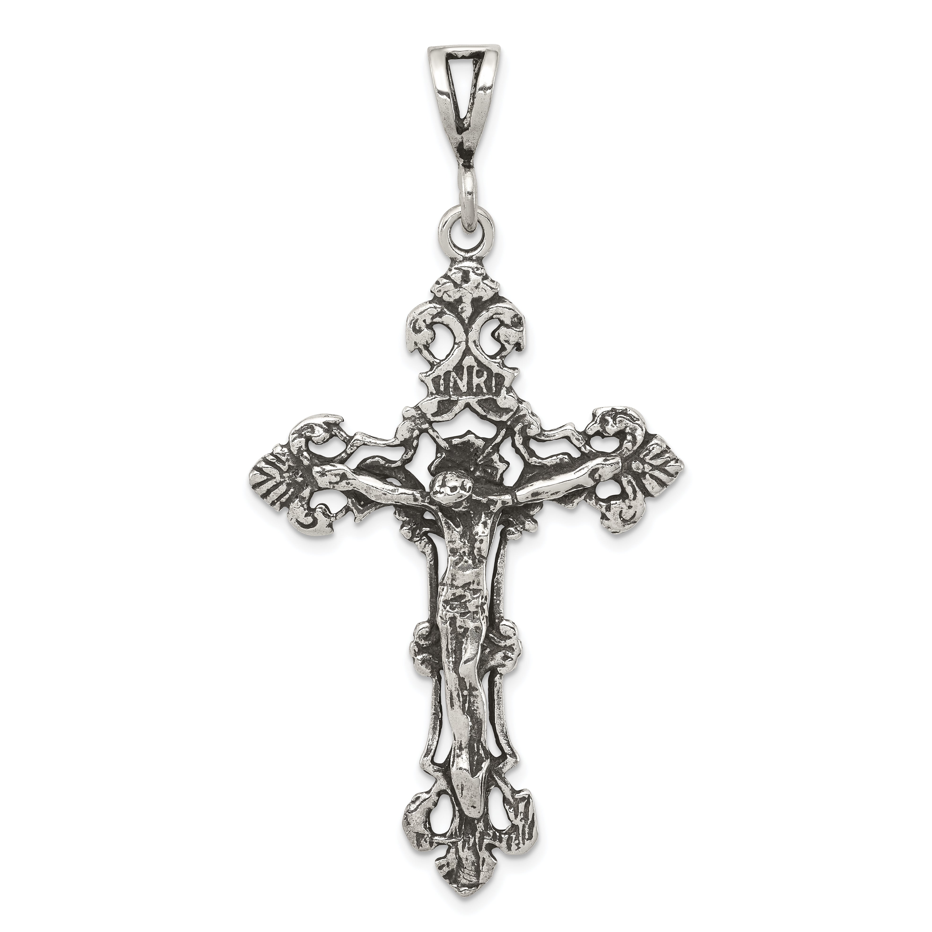 Sterling Silver Antiqued Crucifix Charm