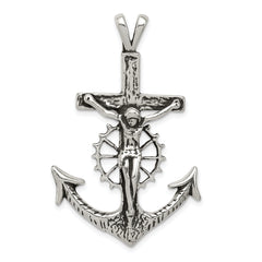 Sterling Silver Antiqued Mariner Crucifix Charm