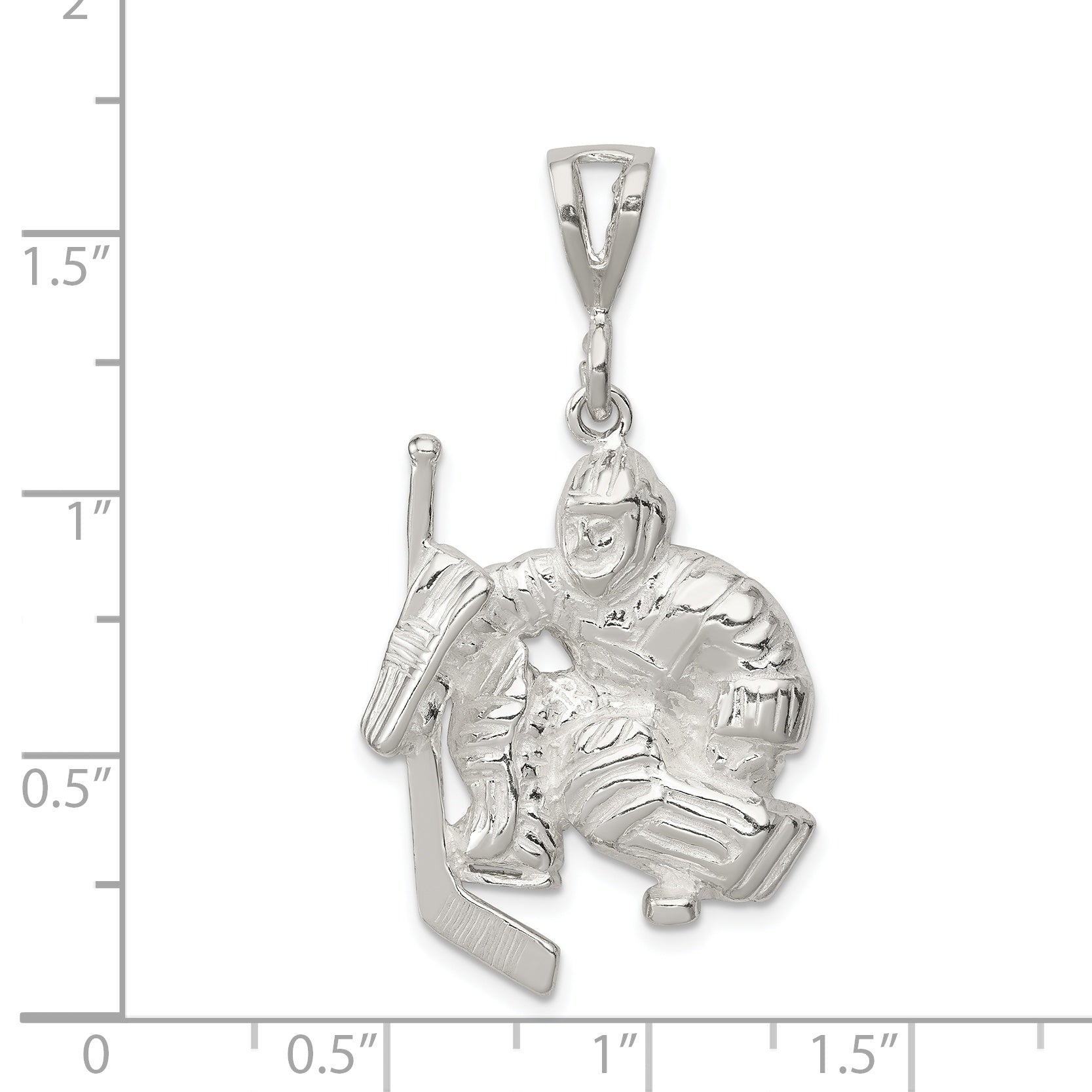 Sophia Jewelers Men's Sterling Silver 925 Polished Goalie Charm