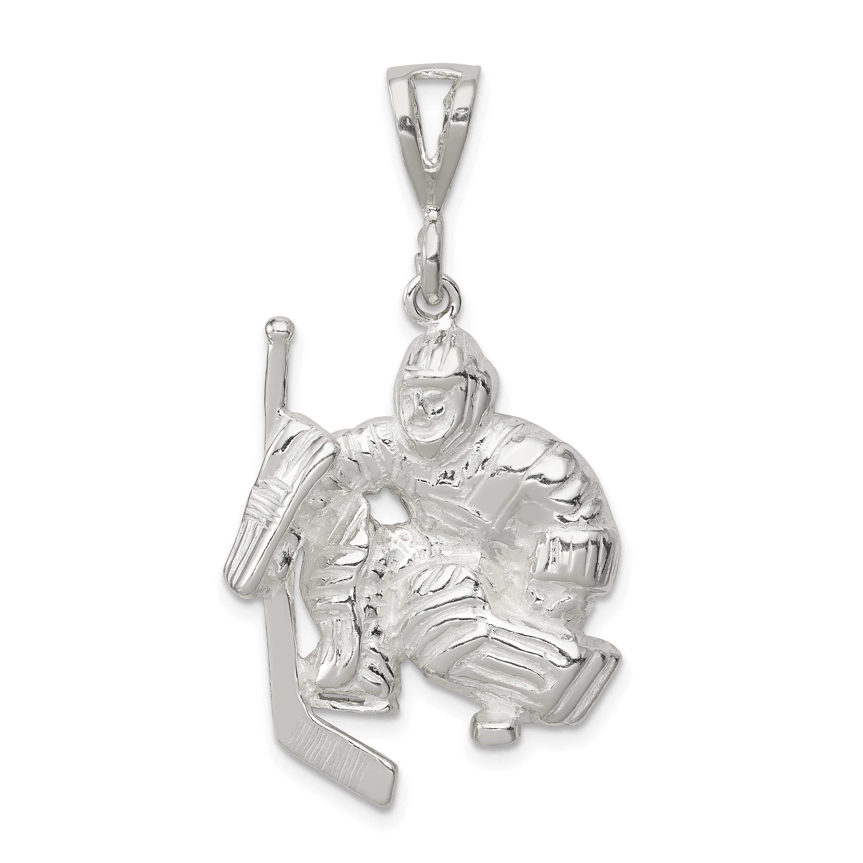 Sterling Silver Hockey Goalie Charm